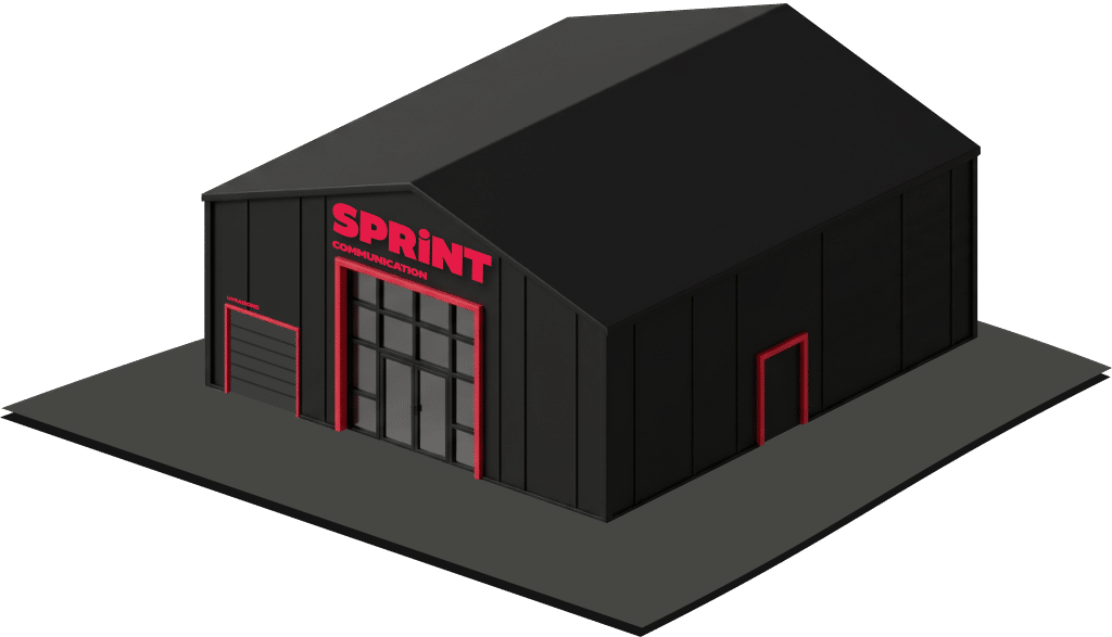 Bâtiment Sprint Communication en modélisation 3D