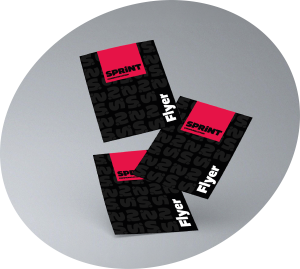 3 flyers aux couleurs de Sprint Communication